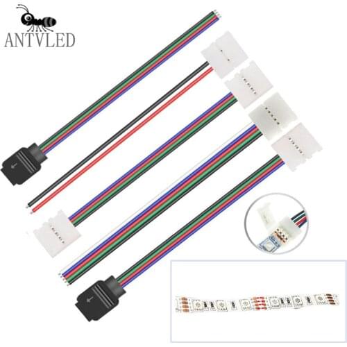 20/50Pcs LED Connector 2/3/4/5Pin Single Dual End Solderless Cover Cable Wire For WS2812 5050 3528 RGB RGBW RGBWW LED Strip Tape