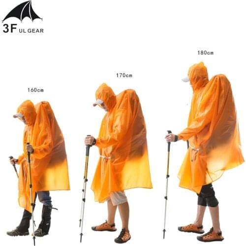 3F Ul Gear Single Person Ultralight Hiking Cycling Raincoat Outdoor Awning Camping Tarp Sun Shelter 15D Silicone 210T Taffeta