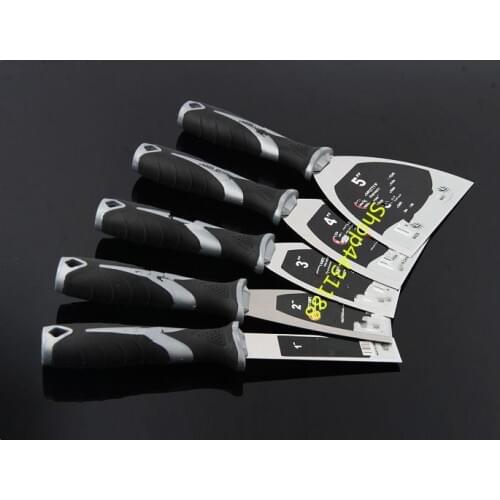 5pcs 1-5" Drywall Putty Knife Construction Tools Stainless Steel Mirror Polish Blade Putty Knife Paint Scraper Practical Gadget