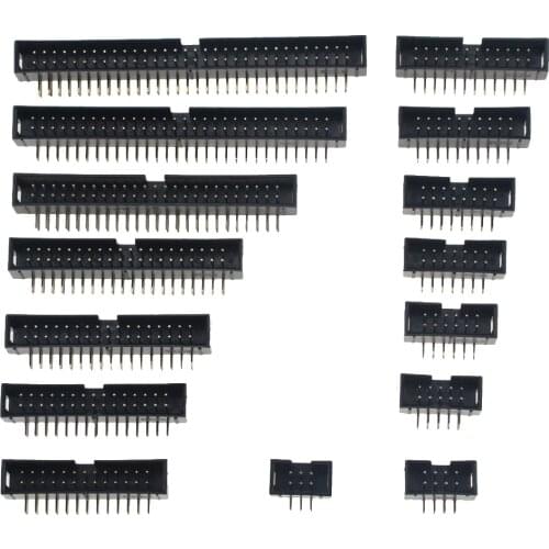 5PCS 3A DC3 6P-64P 8P 10P 14P 20P 24P 30P 40P 50P 2.54mm Simple Ox Horn Socket Curved Needle Header Connector Double-Spaced