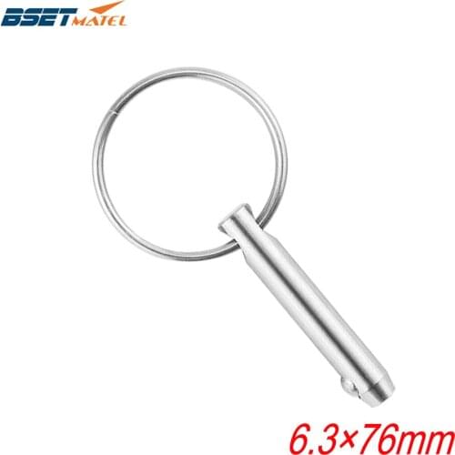 6.3*76mm BSET MATEL Marine Grade 1/4 inch Quick Release Ball Pin for Boat Bimini Top Deck Hinge Marine Stainless Steel 316