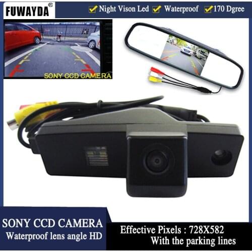 FUWAYDA 4.3inch LCD Car Monitor+CCD HD Night Vision Car Auto Assistance Reverse Camera for Toyota Highlander Kluger Lexus RX300