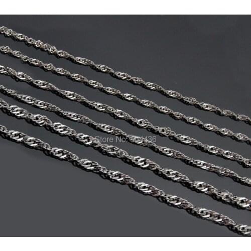 50pcs 1.8 2.4 2.6mm Stainless Steel Water Wave Necklaces Link Chains have extension chain Wholesale Women‘s DIY Jewelry Bulk Lot