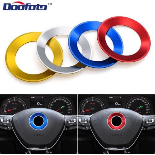 Doofoto Car Sticker Steering Wheel Cover Ring For Volkswagen Polo Passat B8 B5 B6 Golf 4 5 6 7 Caddy Car Accessories Case