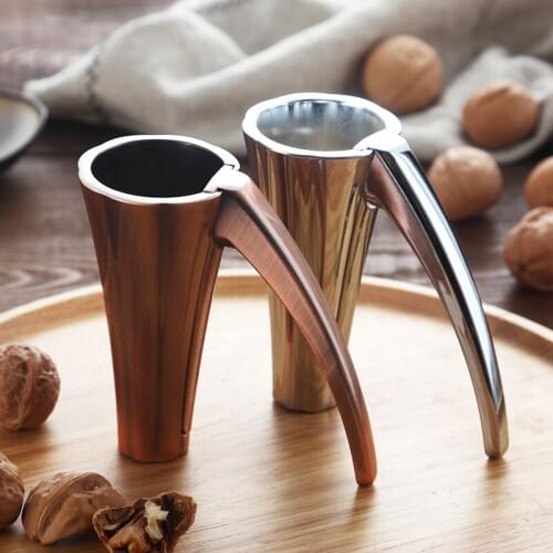 Zinc Alloy Pecan Nut Cracker Walnut Nutcracker Kitchen Tool Pine Sheller Funnel Frosted Grips Pliers Creative Clamp Opener Tool