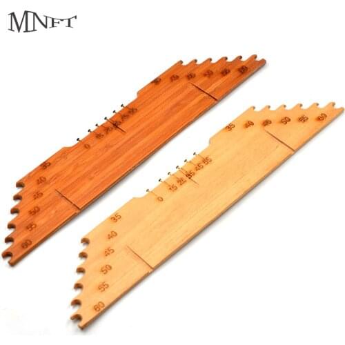 MNFT Wooden Fishing Line Measuring Board 35-60cm Range Fishing Sub-Line Winding Fishing Acessories