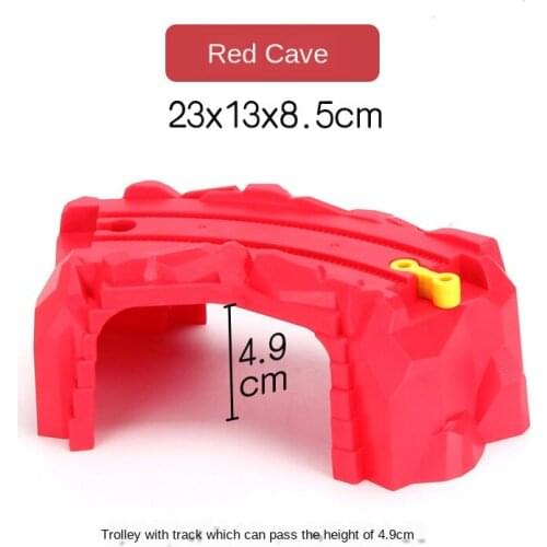 P138 Wooden Train bulk train track accessories, red curved bridge pier, compatible with wooden train track,toy