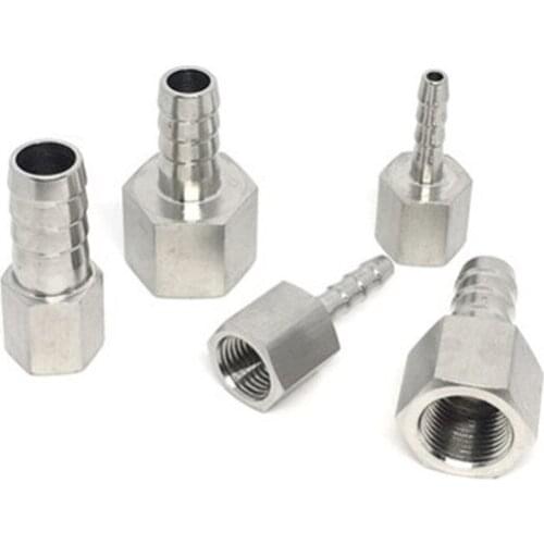 Stainless Steel Pipe Fittings 304 BSP Female Thread X Barb Hose Tail Reducer Pagoda Joint Coupling Connector