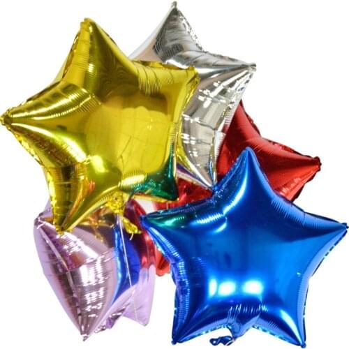 Foil Balloons Star Balls Happy Year Party Decoration Air Helium Balloons Home For Christmas Gift For Holiday Birthday 5pcs