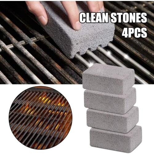 Grill Griddle Cleaning Brick Block 4pcs Grill Cleaning Brick De-Scaling Cleaning Stone for Removing Stains BBQ Cleaning ASD88