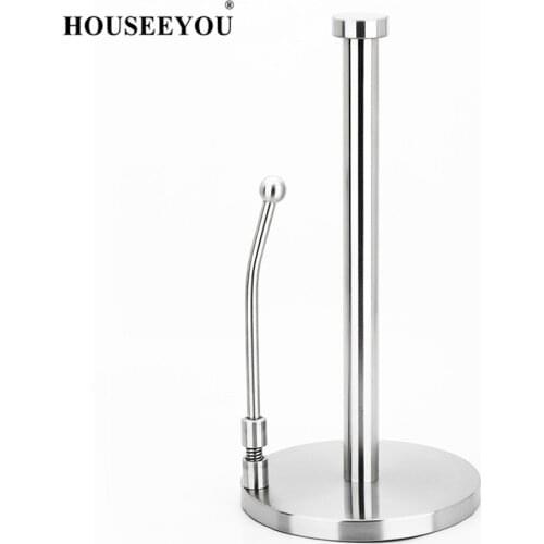 HOUSEEYOU Stainless Steel Kitchen Roll Paper Towel Holders Racks Bathroom Tissue Toilet Paper Stand Napkins Storage Accessories