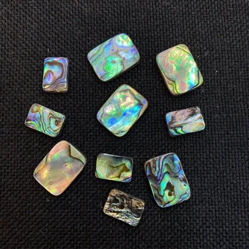 Exquisite Rectangular Abalone Shell Ring Face Abalone Shell Beads for DIY Jewelry Making Necklace Bracelet Earrings10-20mm Charm