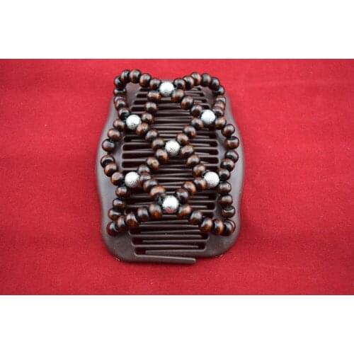 Brown beads magic comb 12 pcs/lot classical comb Easy to Use professional lady hair tidy up