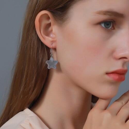 Cute Gradient Candy Color Cartoon Resin Star Drop Earrings Colorful Star Dangle Earring Party Jewelry Sweet Gift for Women Girls