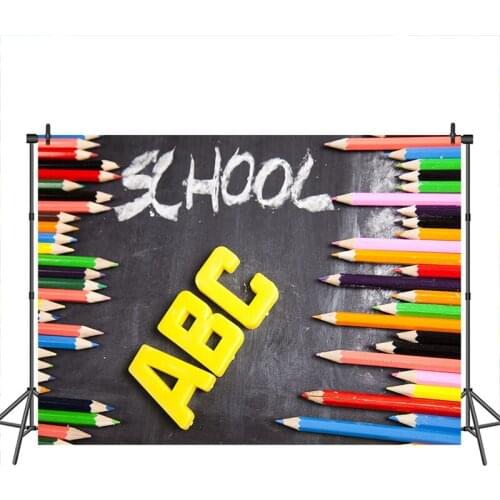Neoback Back to School Backdrop Pencil Blackboard Photography Backdrop Photo Background Photocall Photo Studio