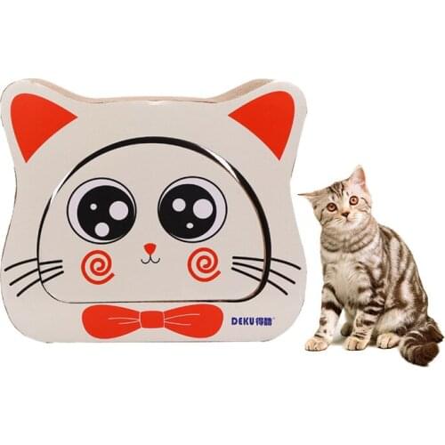 Cartoon Cat Scratch Board Cute Cat Head Corrugated Paper Cat Claw Cat Grinding Cat Toy Pet Daily Necessities Cat Grass
