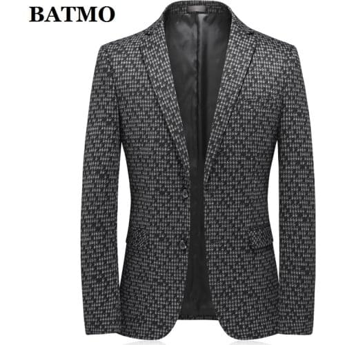BATMO 2020 new arrival autumn casual Houndstooth blazer men,mens casual jackets,plus-size M-4XL 561