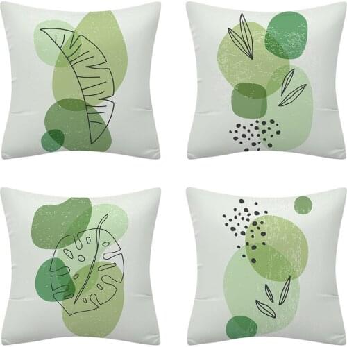 Hand-painted Plant Abstract Art Pillowcase Cotton Linen Home Deocr Cushion Cover Living Room Office Sofa Throw Pillow Cover