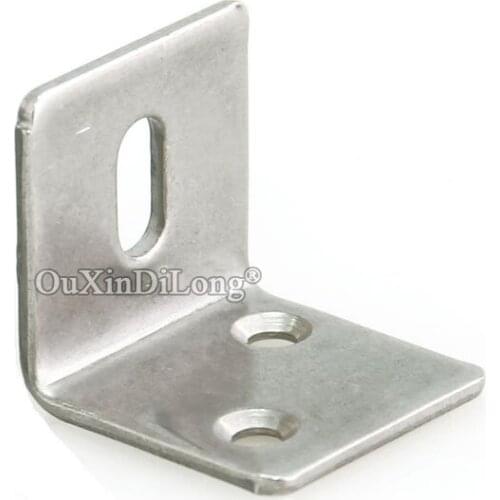 Brand New 50PCS 304 Stainless Steel L Shape Right Angle Furniture Corner Braces Board Frame Support Holder Brackets Connectors