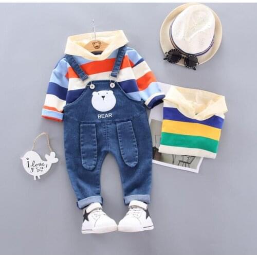 2020 Autumn Toddler Infant Clothing Sets Baby Boys Girls Clothes Suits Cartoon T Shirt Bib Pants Children Costume 1 2 3 4 YEARS
