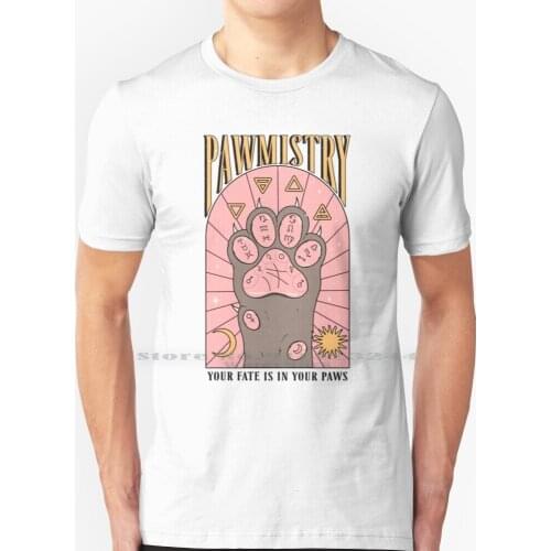 Pawmistry T Shirt 100% Pure Cotton Palmistry Chiromancy Paws Cats Kitty Kitten Pet Animal Cute Fantasy Cat Lover Astrology