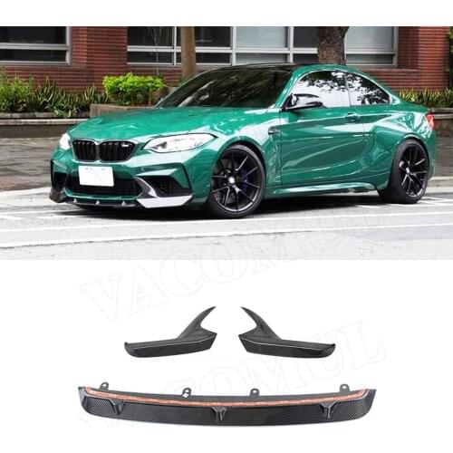 Carbon Fiber Front Bumper Lip Spoiler Splitters for BMW F87 M2 M2C Competition 2018 - 2020 Bumper Guard Car Styling