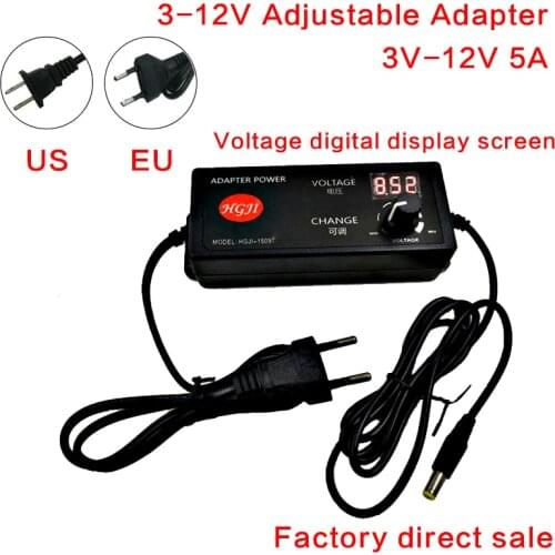 AC100V-240V to DC3.2v-12v 5a adjustable power adaptor For Electric Hand Drill LED driver 5v 5a 5.6v 7..5v 5a 6v change voltage