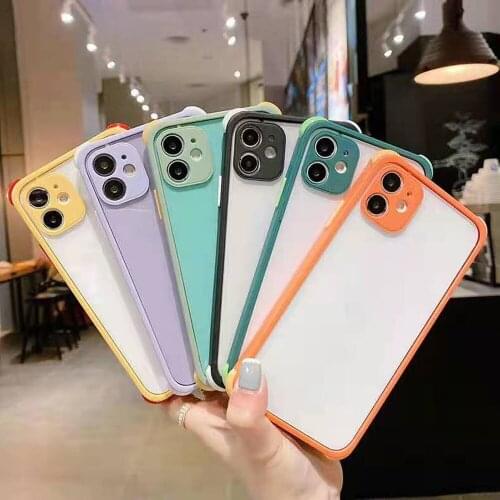Luxury Shockproof TPU Case For iPhone 11 12 Pro Max 12Mini 7 8 Plus XR X XS Max Case Silicone Back Cover Matte Bumper Phone Case