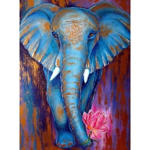 Christmas New colorful Elephant flowers drill Mosaic 5D Diy Embroidery icons Diamond Painting animal Wall Sticker crafts