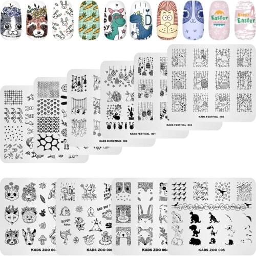 Easter Day Nail Stamp Plate Bunny Eggs Pattern Design Nail Art Stamping Template 7x8CM DIY Image Nail Art Stencil Mold