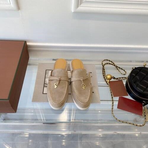 Casual Designer Fashion Women shoes Black Suede Genuine Leather Flats Slip On Lucky Charms Walk Loafers Zapatos Driving shoes