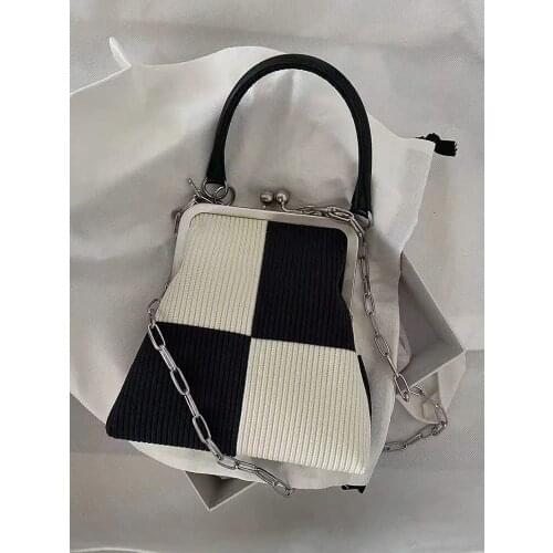 Vinatge Shell Clip Women Shouder Bags Designer Metal Chain Handbags Luxury Quilted Crossbody Bag Lady Small Purses