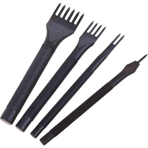 High Quality Steel 4mm 1/2/4/6 Prong DIY Diamond Lacing Stitching Set Leather Craft Hole Punches