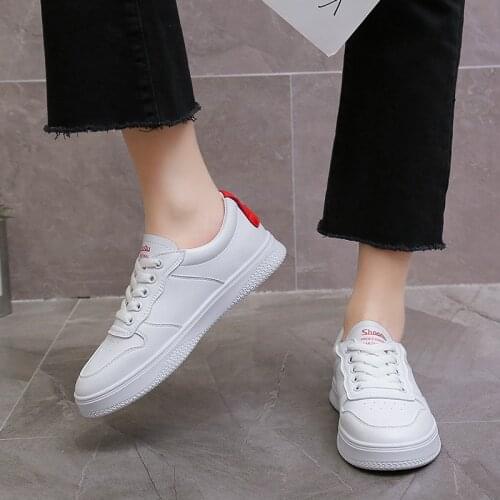Women Sneakers 2020 Spring autumn fashion explosion models lace-up white shoes comfortable and breathable walking student U20-11