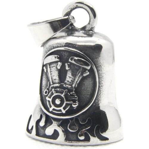 1pc Newest Cool Design Motor Engine Bell Pendant 316L Stainless Steel Jewelry Biker Style Pendant