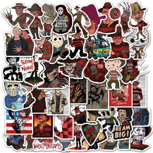 10/50Pcs Michael Myers Friday the 13th Freddy Krueger Stickers pack for Laptop Decals DIY scrapbooking album Stickers