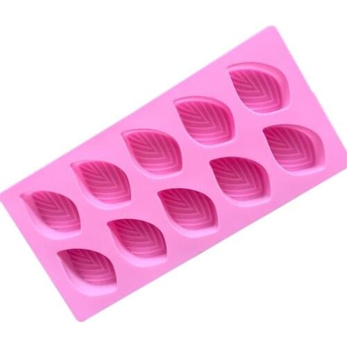 10-cavity pattern leaf silicone chocolate mold handmade soap mold DIY three-dimensional baking mold