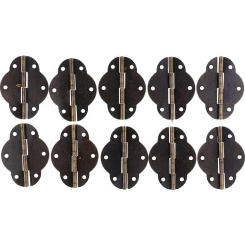 10pcs Mini Bronze-Plated Hinges Mini Butt Hinge For Jewel GIft Box Craft DIY