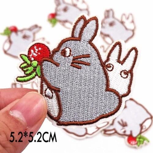 10Pcs Totoro Harajuku Patches cartoon stickers Clothing bags Badges Parches Bordados Iron on Embroidered DIY clothes Applique