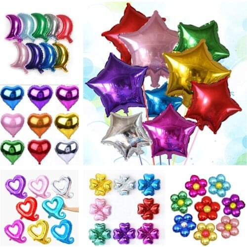 18 Inch Baby Shower Boy Party Foil Star Balloon Pink Blue Heart Shaped Helium Air Ball Wedding Birthday Party Decoration Balloon