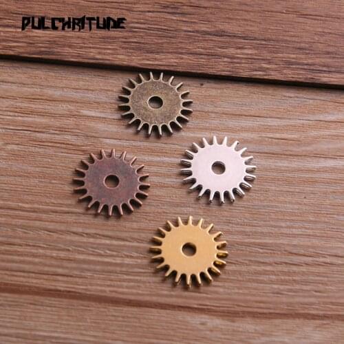 20PCS 17mm Small Four Color Metal Alloy Machinery Gear Pendant Jewelry Charm Jewelry Gear Findings