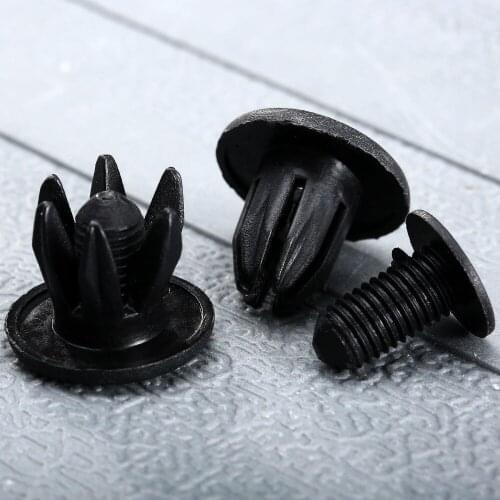 50Pcs Car Fastener Rivet Retainer Push Engine Cover Fender Car Styling Door Trim Panel Clip Fasteners Bumper 10mm Dia Hole