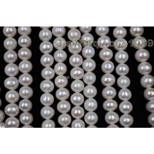 AA++ 1 strands 7-8mm near round fresh water cultured pearl