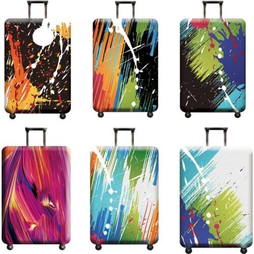 Abstract Luggage Cover Travel Suitcase Protector Suit For 18-32 Size Trolley Case Dust Travel Accessories Elasticity Box Sets