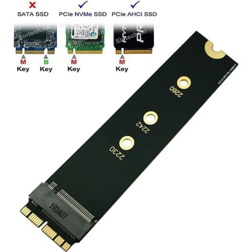 M.2 PCIE NVME SSD M.2 nVME SSD Adapter Card for Upgrade 2013-2015 Year Macs(Not Fit Early 2013 MacBook Pro)for Apple SSD Adapter