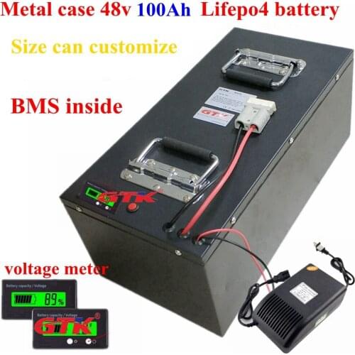 Lifepo4 battery pack 48v 100AH batterie with BMS for electric tricycle golf cart boat EV RV camper scooter + 10A charger