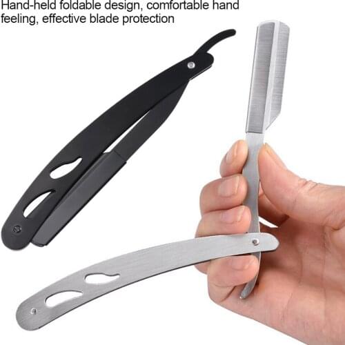Straight Edge Barber Razor Haircut Beard Eyebrow Shaving Tool Manual Depilation Razor Hairdresser Trimming Stainless Steel