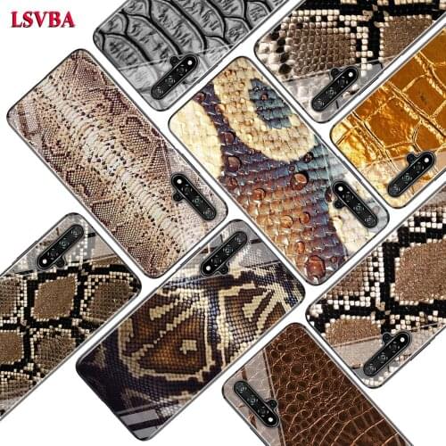 Black Cover Yellow Gold Snake skin for Huawei Honor 10i 9X 8X 20 10 9 Lite 8 8A 7A 7C Pro Lite Super Bright Glossy Phone Case