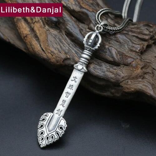 925 Sterling Silver Long Necklace Men Jewelry Sword Fox chain Pendant Necklace women Gift Brand Fine Jewelry N14