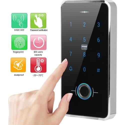 Touch Screen Door Keypad Biometric Fingerprint Access Control System Fingerprint Password Card Reader WG26 Access Controller